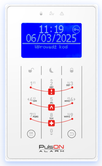 pulson alarm klawiatura sensoryczna biala